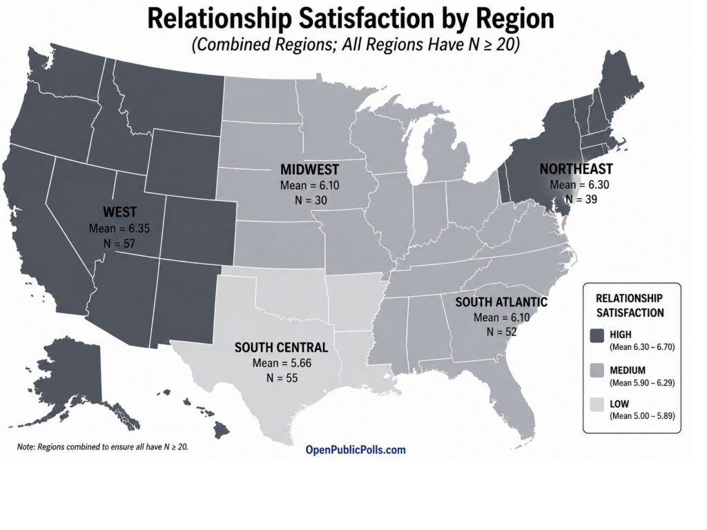 Relationship Satisfaction by US Region